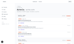 AriaWAI WCAG scan report